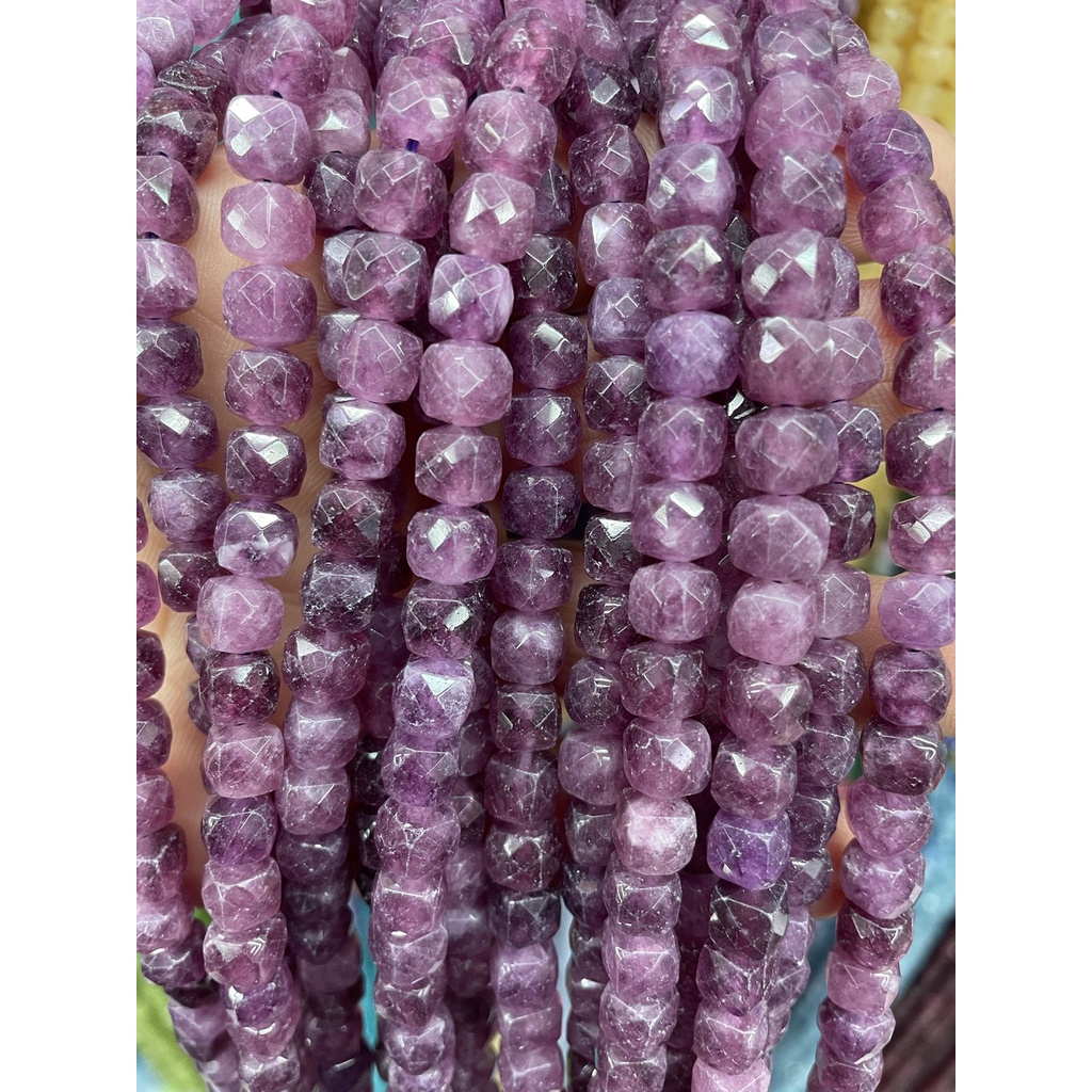 Chuỗi Hạt Đá Khối Lập Phương Kích Thước 6mm / 8mm / 6mm