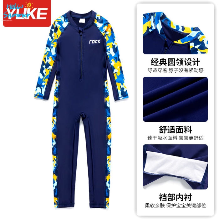 Bộ Đồ Bơi Một Mảnh Tay Dài Chống Nắng Dành Cho Bé Trai
