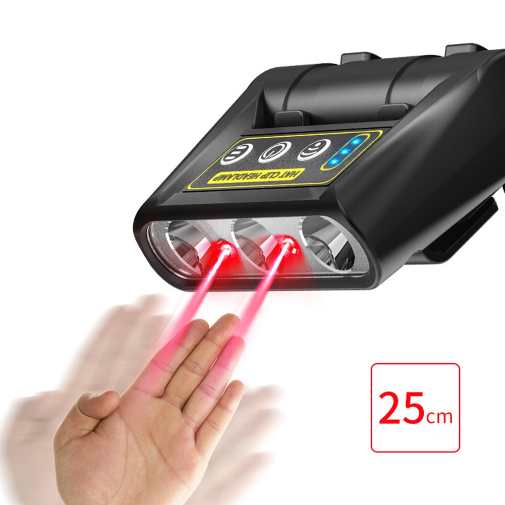 Đèn LED Cảm Ứng Mini Kẹp Mũ Chính Hãng Kaiwo Sạc USB dành Cho Người Đi Câu, Đi Leo Núi, Cắm Trại