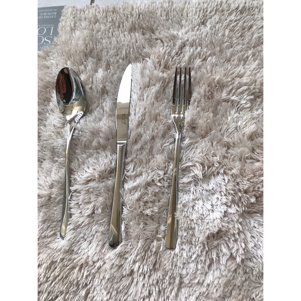 Bộ Dao muỗng  nĩa  ăn bít tết, Inox cao cấp sáng bóng, tinh tế, thiết kế sang trọng VIVO