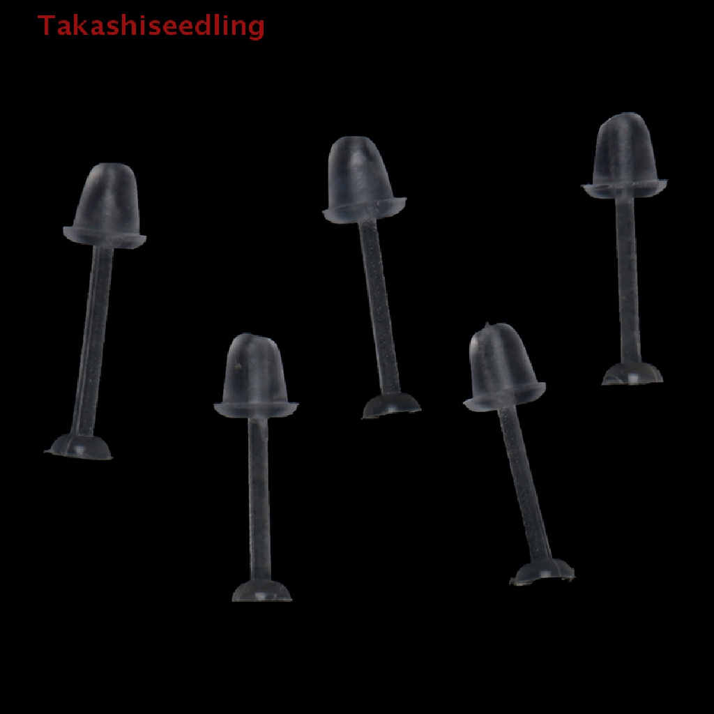 (Takashiseedling) Set 100 Bông Tai Nhựa Trong Suốt Và Sau Tai