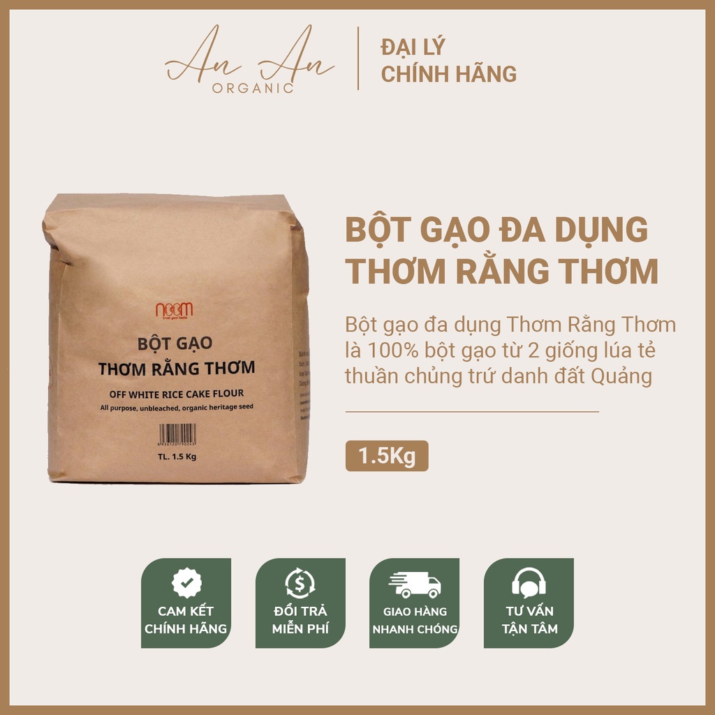 Bột gạo đa dụng Thơm Rằng Thơm- làm bánh xèo, bột lọc túi 1,5kg - An An Organic
