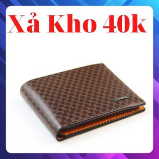 Ví nam kẻ, da mềm mại, nhiều ngăn