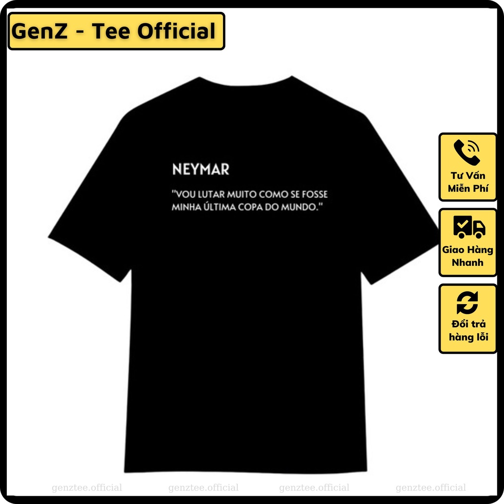 Áo thun chữ kí Neymar JR, phong cách trẻ trung năng động form rộng nam nữ đủ size