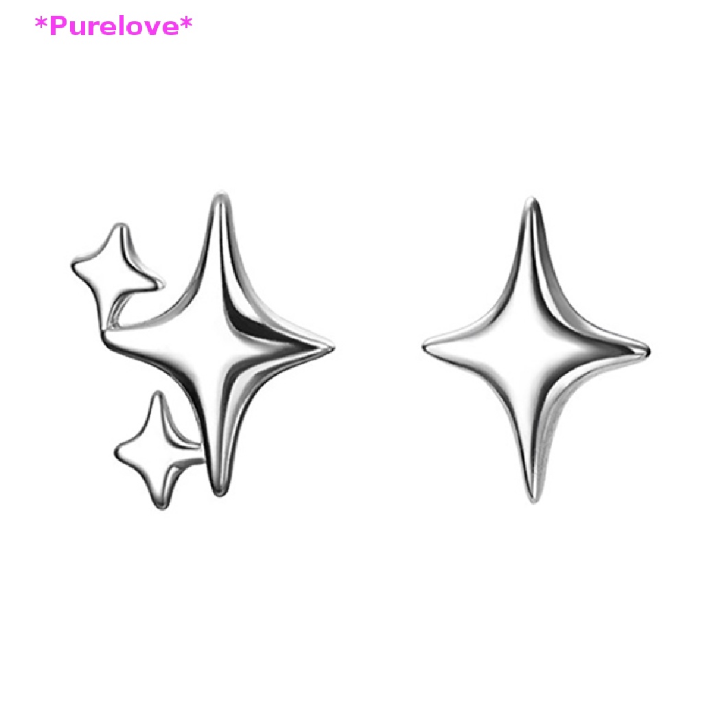Đôi Khuyên Tai Mạ Bạc 925 Hình Ngôi Sao Xinh Xắn Cho Nữ Mới