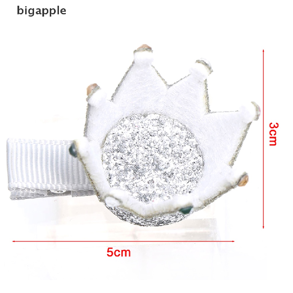 Kẹp Tóc Hình Vương Miện Mini Màu Hồng Lấp Lánh Cho Bé Gái