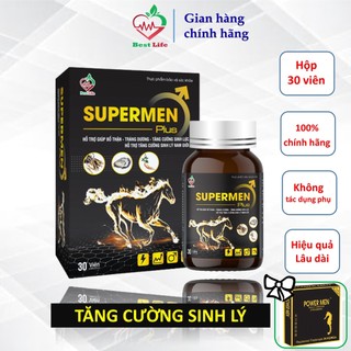 Tăng cường sinh lý Supermen plus BestLife bổ thận tráng dương cải thiện tình trạng xuất tinh sớm rối loạn cương dương