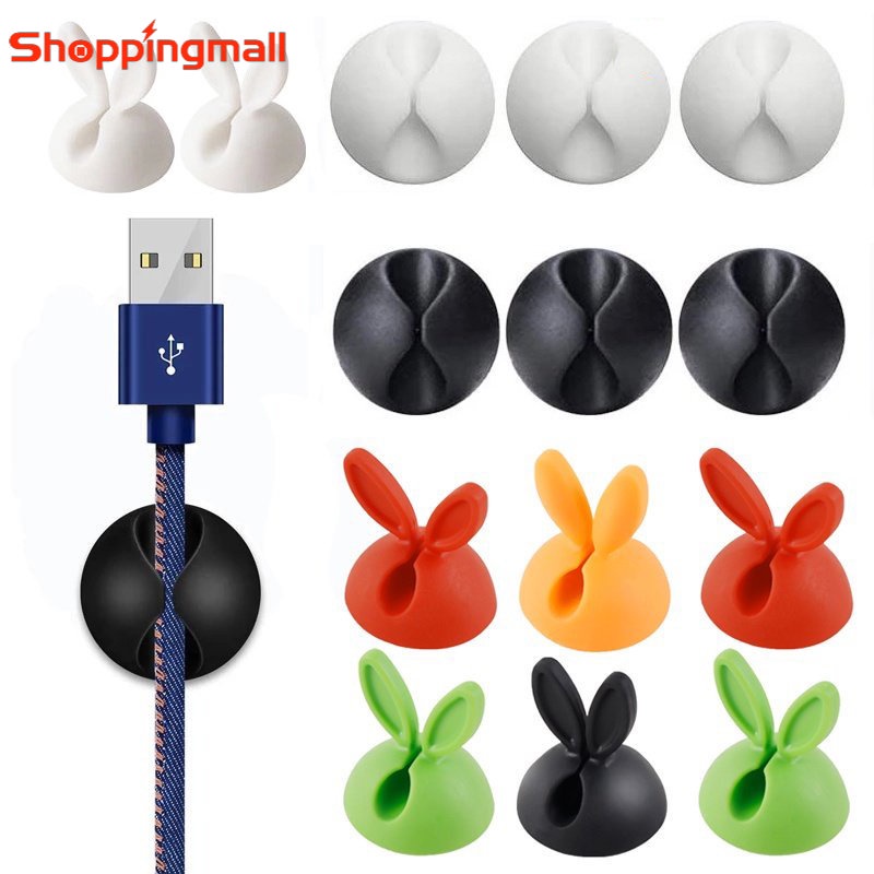 Kẹp Quấn Bảo Vệ Dây Cáp Sạc Tai Thỏ Bằng Silicon Dễ Thương Tiện Dụng Cho Gia Đình / Văn Phòng
