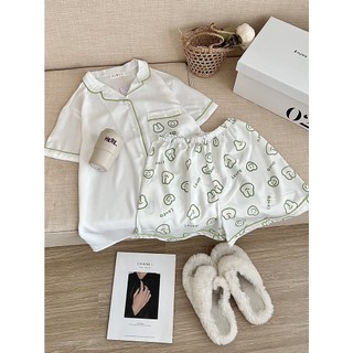 Đồ ngủ pyjama lụa mango cao cấp in hình dễ thương