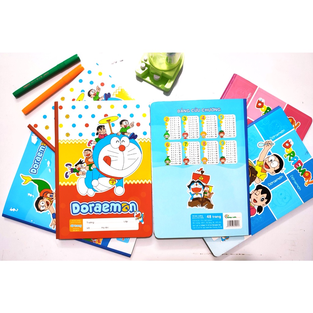 Vở ô ly 48 trang Nam Hải Doraemon - Gồm 5 cuốn