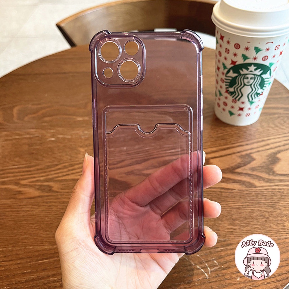 Ốp Điện Thoại TPU Mềm Trong Suốt Chống Mồ Hôi Có Ngăn Đựng Thẻ Cho IPhone 14 Pro Max 13 12 11 Pro Max