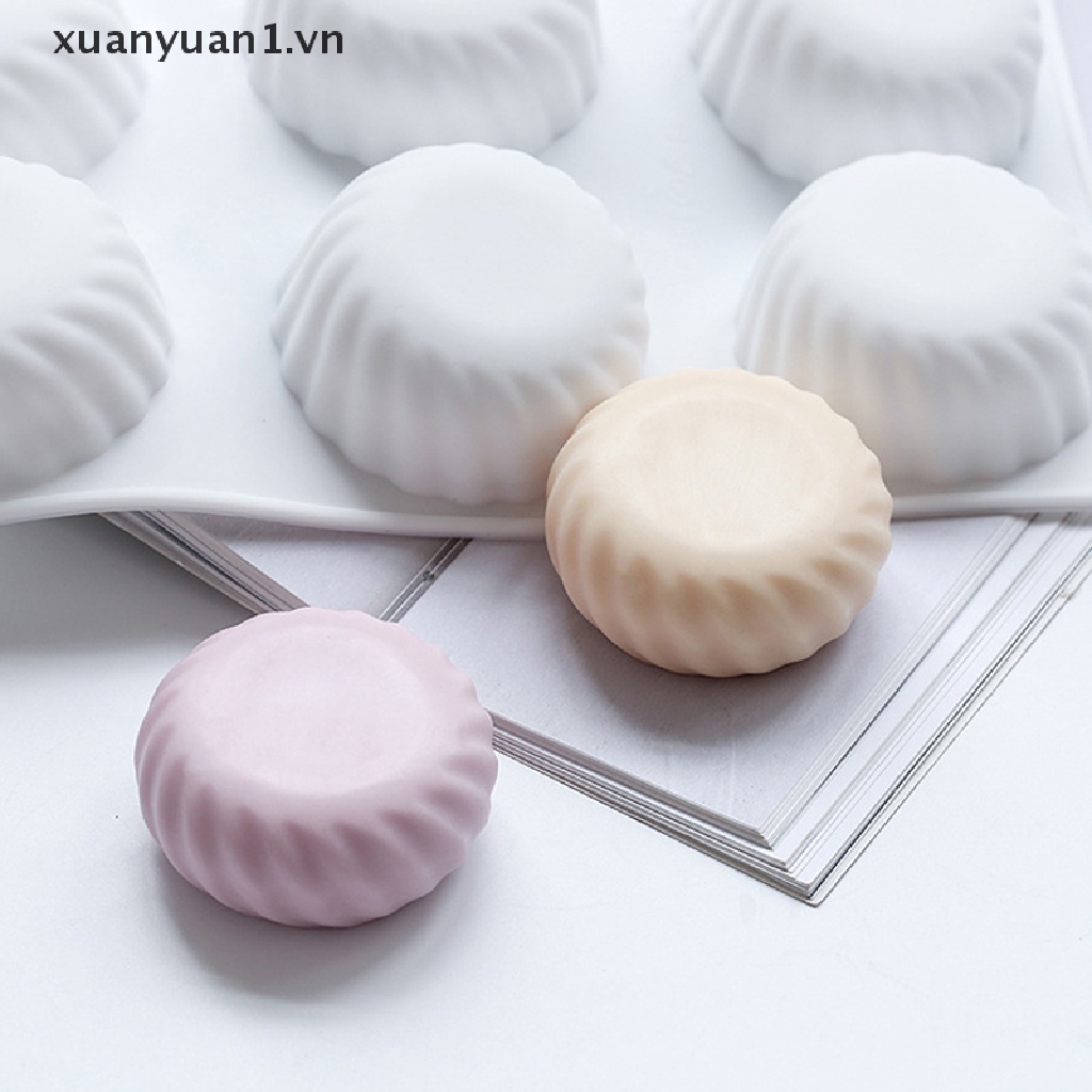Khuôn Làm Bánh Xà Phòng 6 Ngăn Hình Bánh Răng Tròn Bằng Silicon Cấp Thực Phẩm DIY