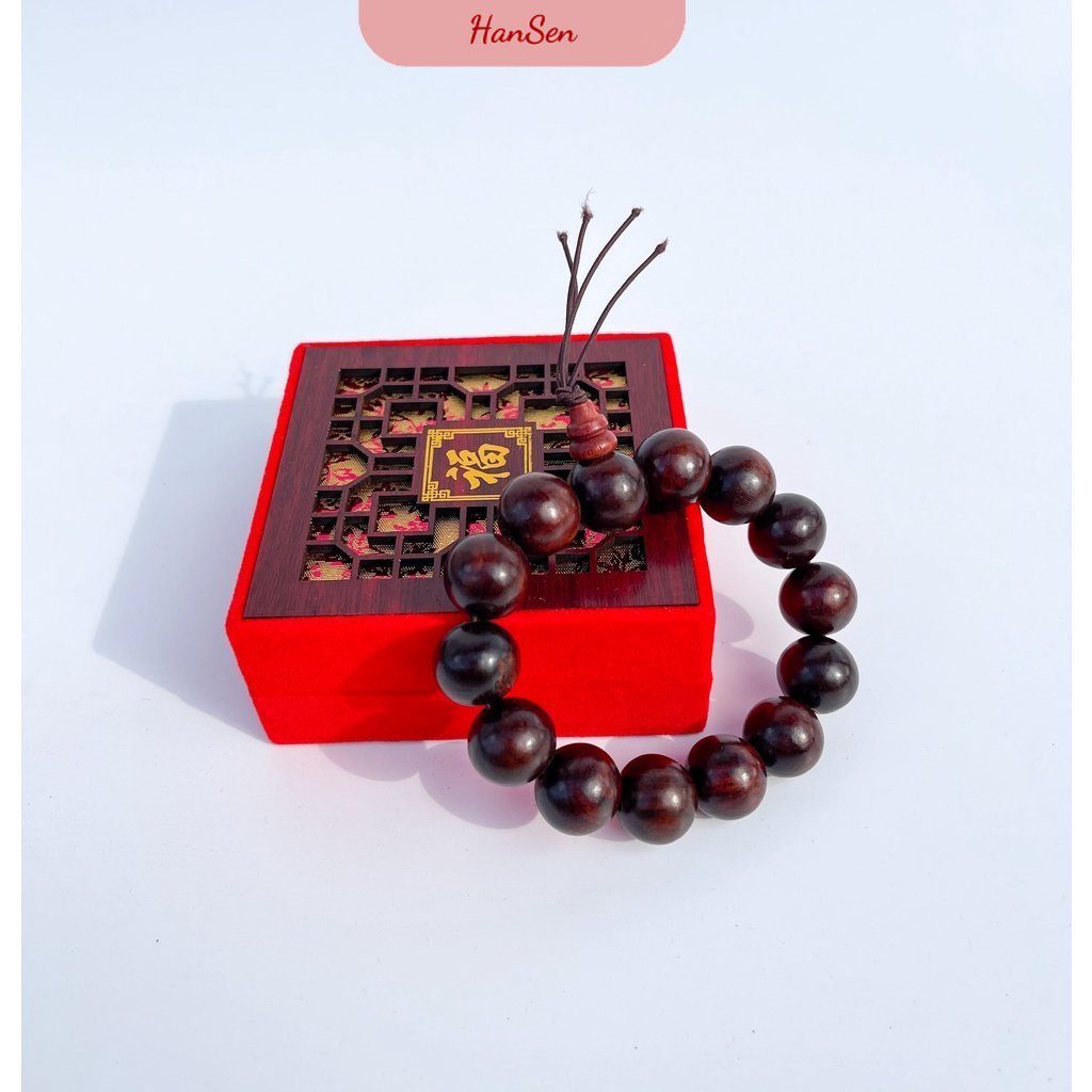 Vòng đeo tay gỗ Đàm Hương cho nam nữ có đủ size phong cách phật giáo của HanSen Accessory
