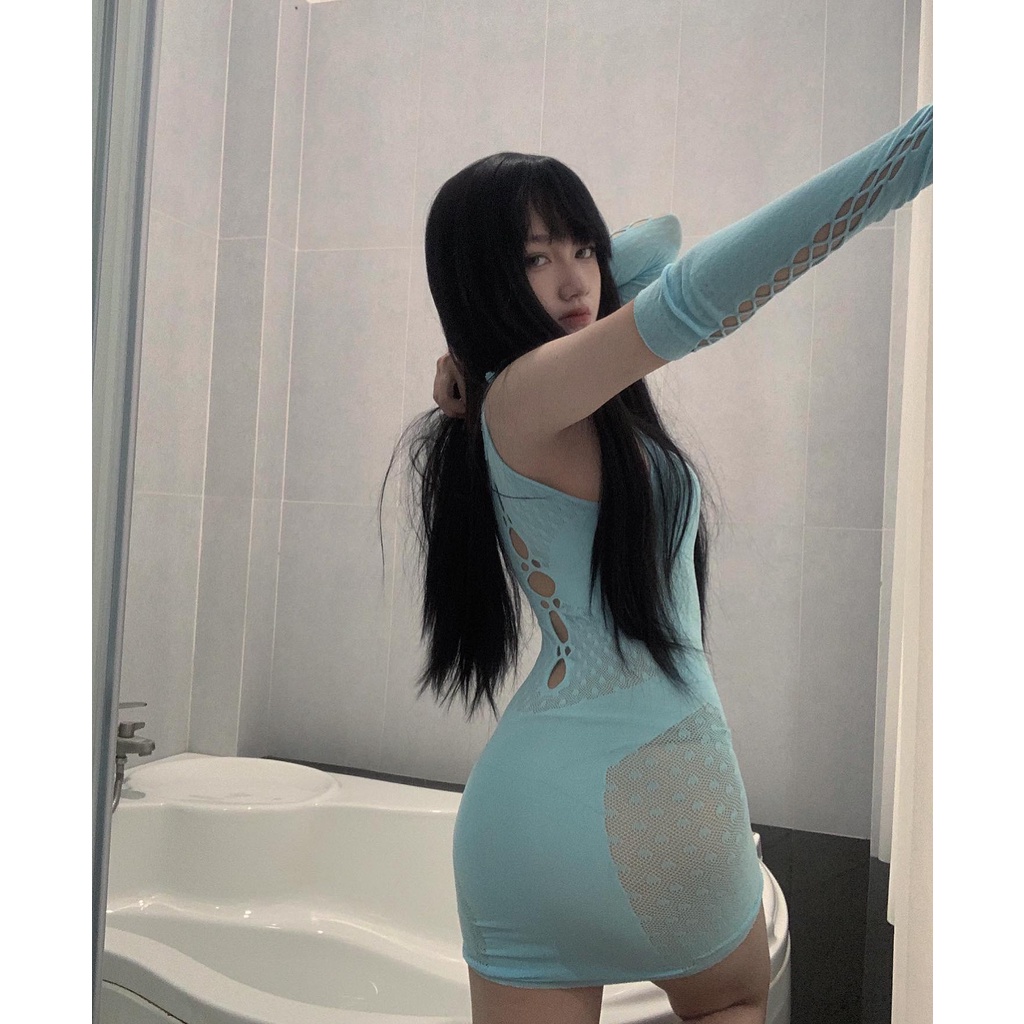 Đồ ngủ sexy QUENQUEN đồ ngủ nữ ren lưới màu đen freesize 1195 | BigBuy360 - bigbuy360.vn