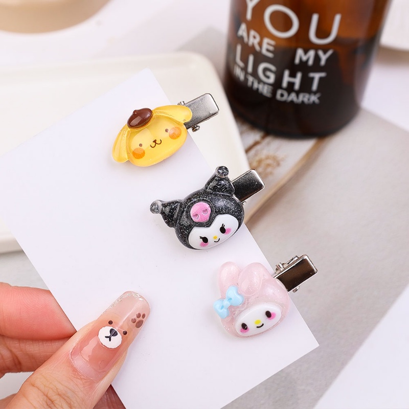 SANRIO Kẹp Tóc Mini Đa Năng Hình Sanrios Kuromi Melody Hoạt Hình Ngọt Ngào Dễ Thương Cho Học Sinh