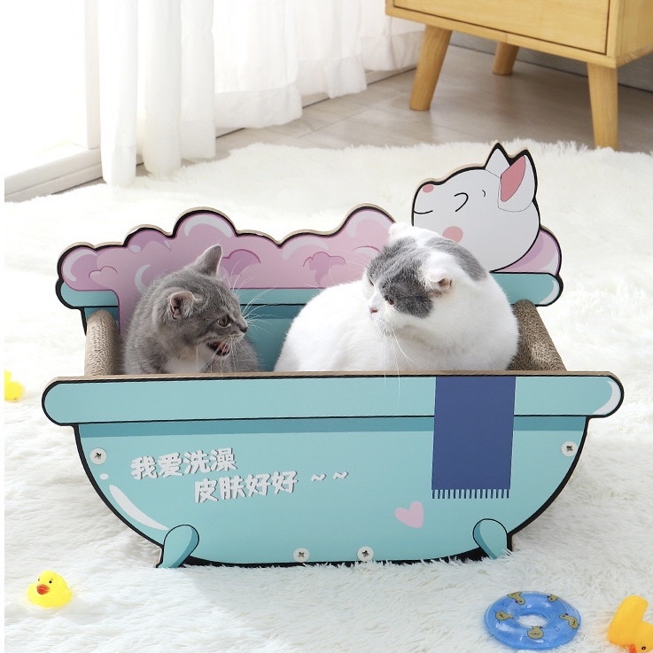 Cào móng/ bàn cào kết hợp ổ nằm cho mèo hình ghế sofa và bồn tắm - 4pets official