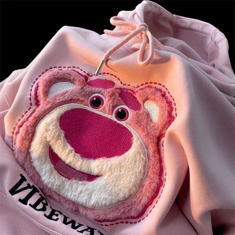 Áo Hoodie Mỏng Họa Tiết Gấu Dâu Tây Hoạt Hình Dễ Thương Cho Nữ T Tj413 | BigBuy360 - bigbuy360.vn