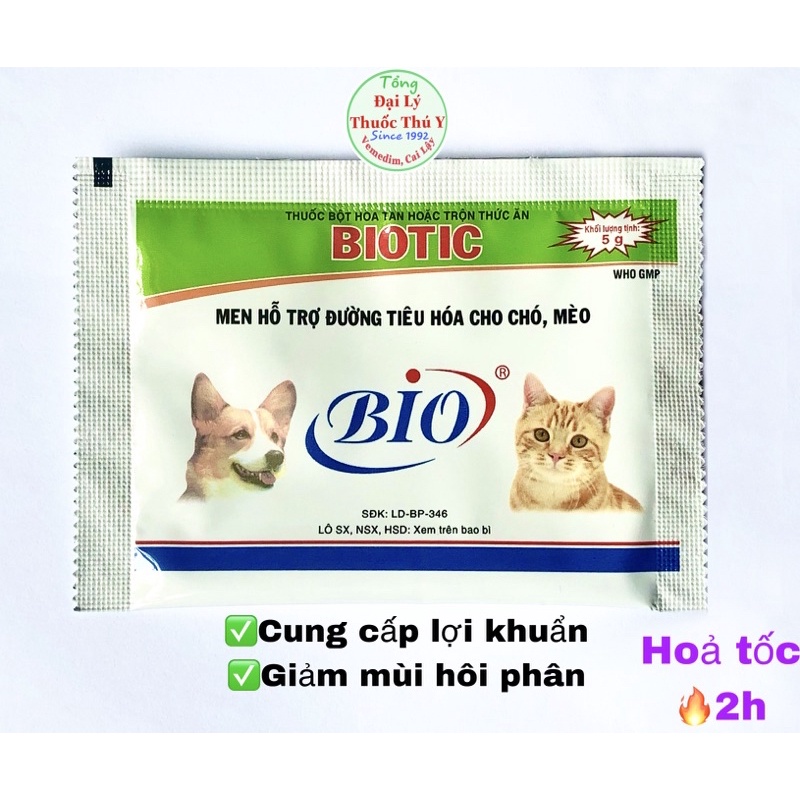 Men tiêu hoá BIOTIC hỗ trợ tiêu hoá cho chó mèo_Bột gói 5g