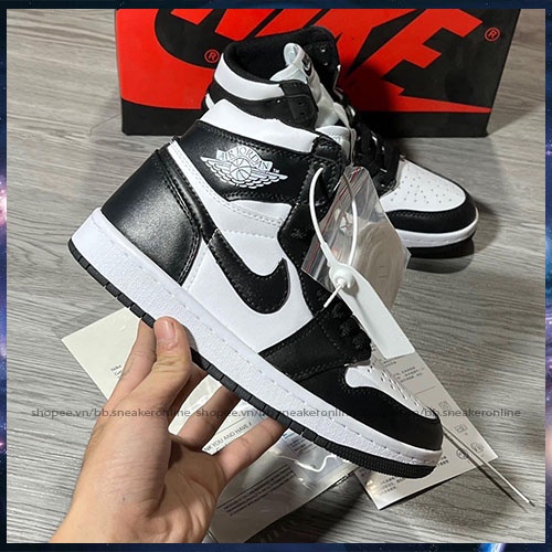 Giày Jordan Cổ Cao Nam Nữ, Giày Sneaker JD1 Panda Đen Trắng Hàng Cao Cấp Full Box + Bill