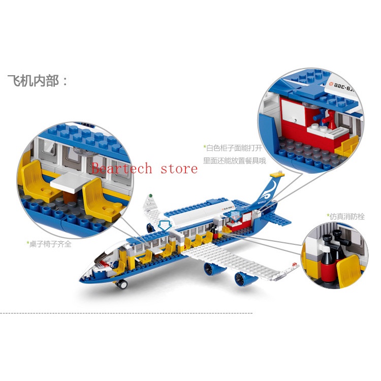 Bộ đồ chơi lắp ráp mô hình máy bay chở khách Sluban 0366 siêu thú vị