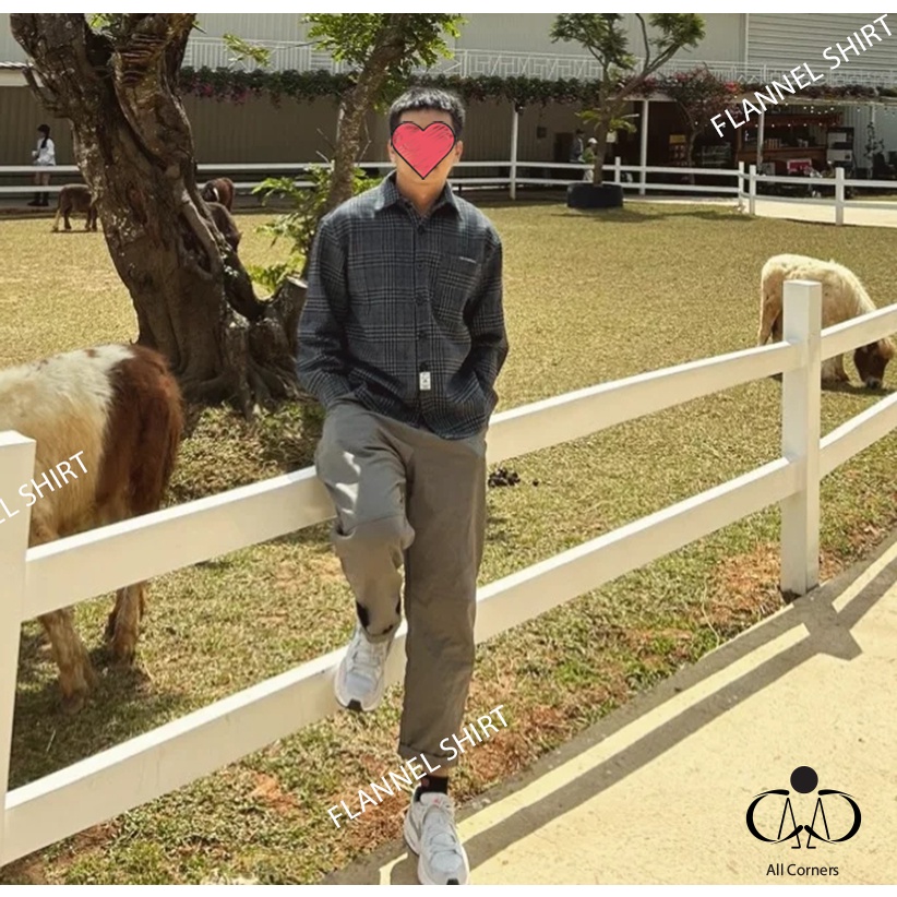 Áo Flannel shirt, caro kẻ sọc , vải nỉ dày, màu xanh, xám chuột, áo sơ mi flannel nam, nữ, unisex