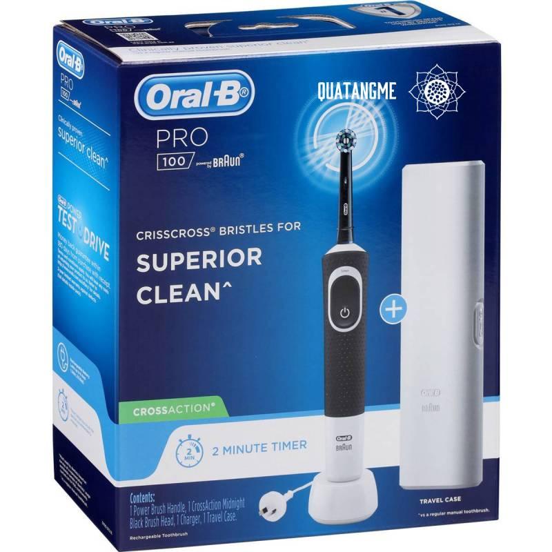 Bàn chải điện oral b pro 100 pure clean, sensitive clean, cross action. made in germany Healthy Care ( mẫu ngẫu nhiên)