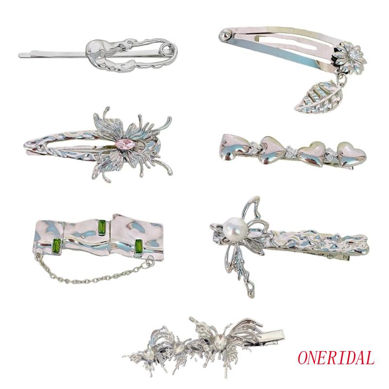 Kẹp Tóc Mỏ Vịt Bằng Kim Loại Dạng Lỏng ONERI Y2k Nhiều Loại Có Thể Chọn Lựa