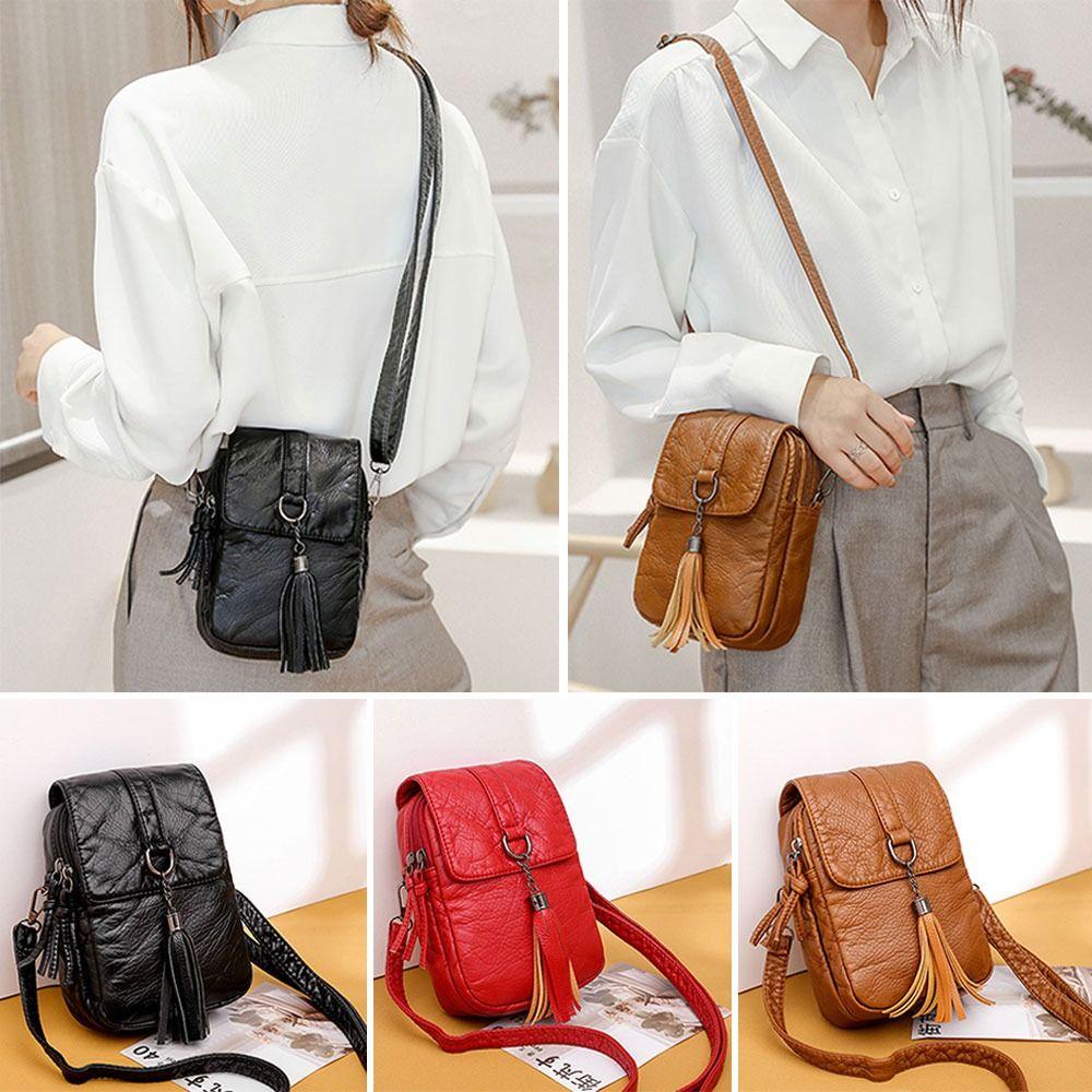 PINEVN Túi Da PU Đeo Vai Nhỏ Xinh Đựng Điện Thoại Tiện Dụng Cho Nữ