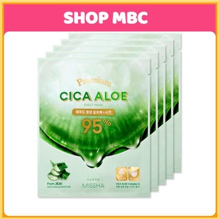 MBC 1 miếng mặt nạ dưỡng ẩm Missha Premium Cica Aloe Sheet Mask