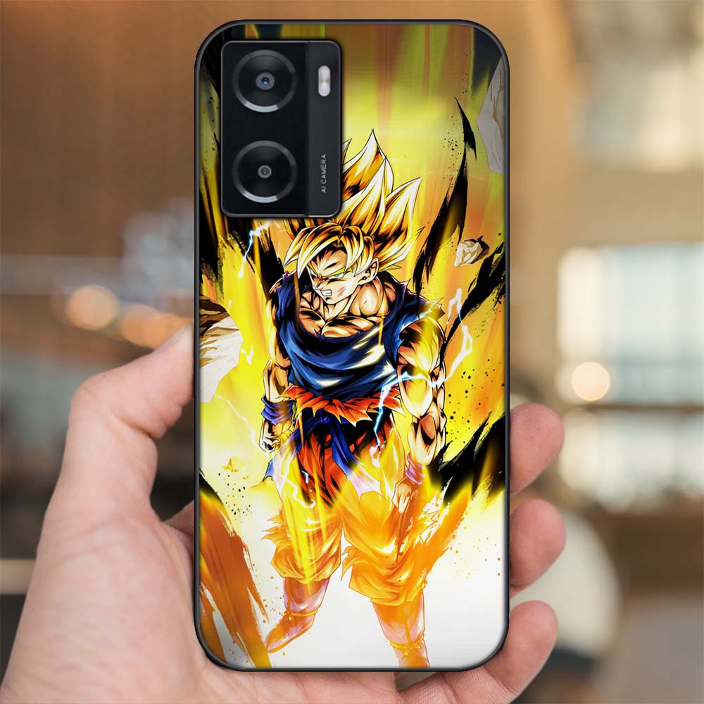 Ốp lưng Oppo A57 4G viền đen in hình Son Goku Dragon Ball Super Saiyan