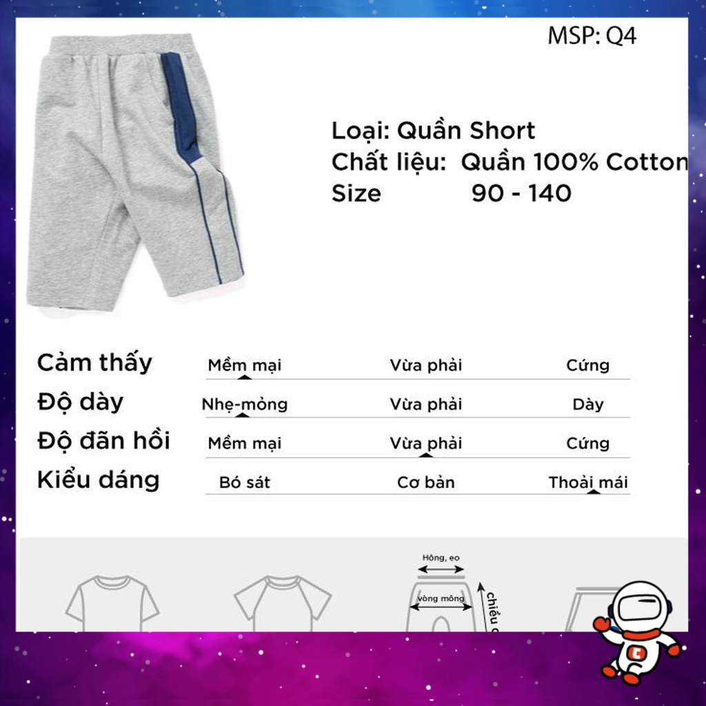 Quần Cotton Bé Trai Dáng Lửng Màu Đen, Xám, Mặc Đi Học Đi Chơi Chất Liệu Mềm Mịn Mát