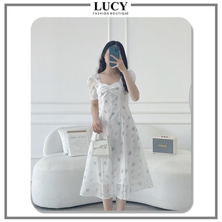 Váy Hoa Nhí V240 Phong Cách Tiểu Thư, Vải Tơ Ovangaza.Cao Cấp