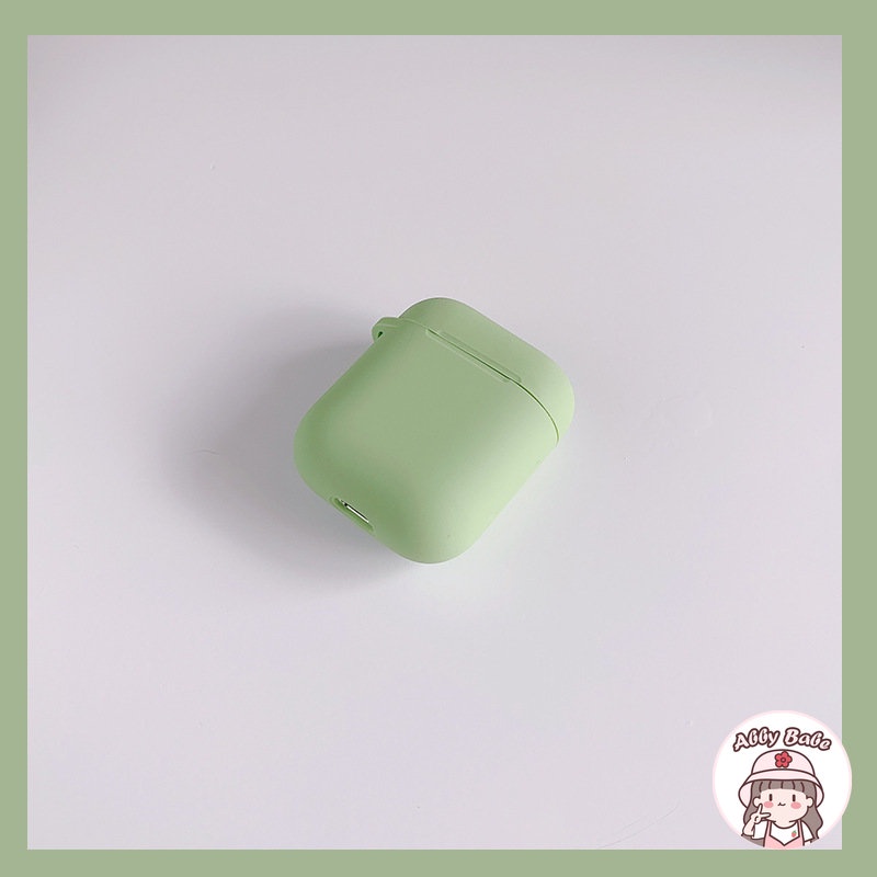 Vỏ Bảo Vệ Hộp Sạc Tai nghe không dây Airpods 1 / 2 / pro Bằng Silicon TPU Mềm Màu Trơn Thời Trang