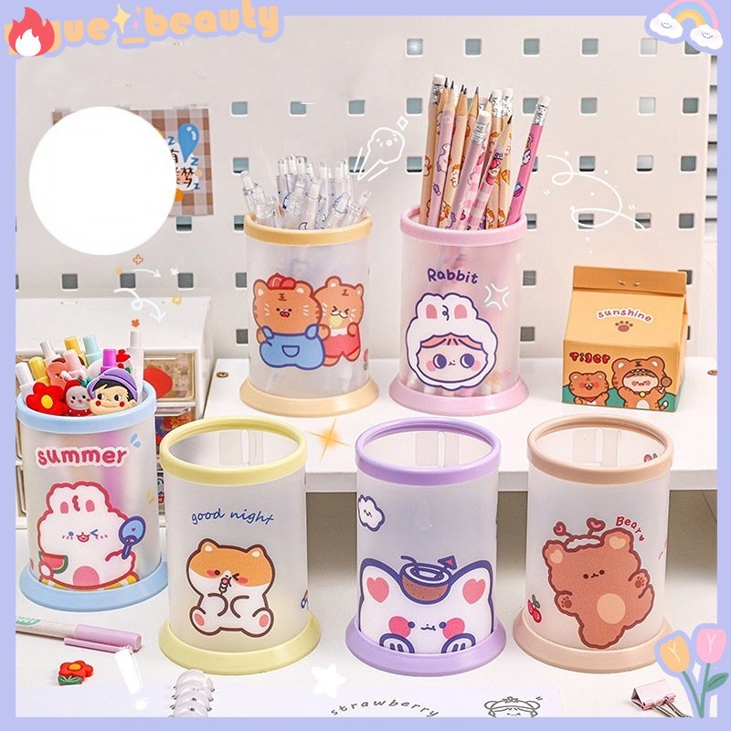 Hộp Đựng Bút Để Bàn Đa Năng Có Thể Gấp Gọn In Họa Tiết Hoạt Hình Xinh Xắn Ốp