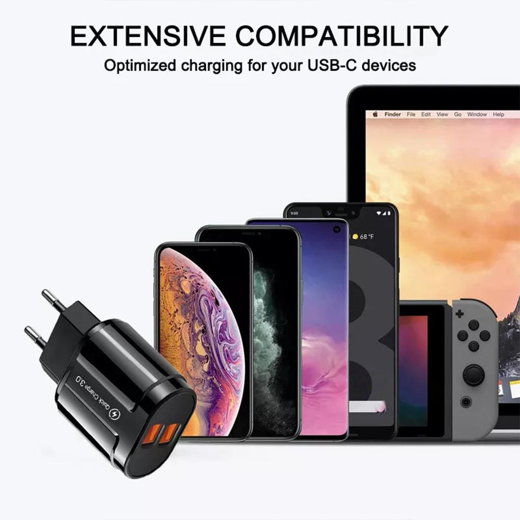 Củ Sạc Nhanh 3A 3 0 Cổng USB Cho iPhone 12 Max X Điện Thoại