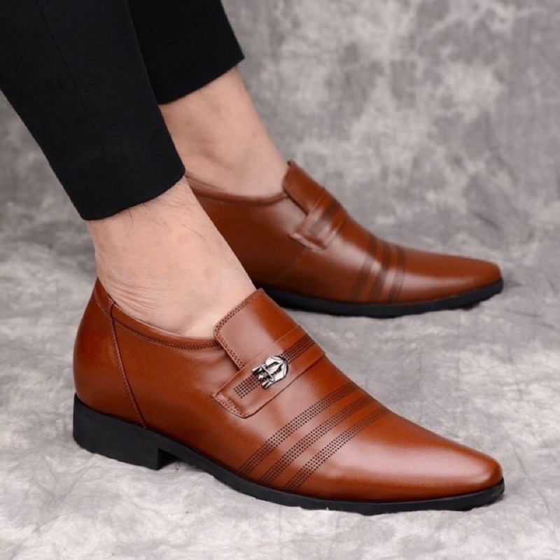 Giày Lười da nam tăng chiều cao 5-6cm.( phom nhỏ size từ 38-43