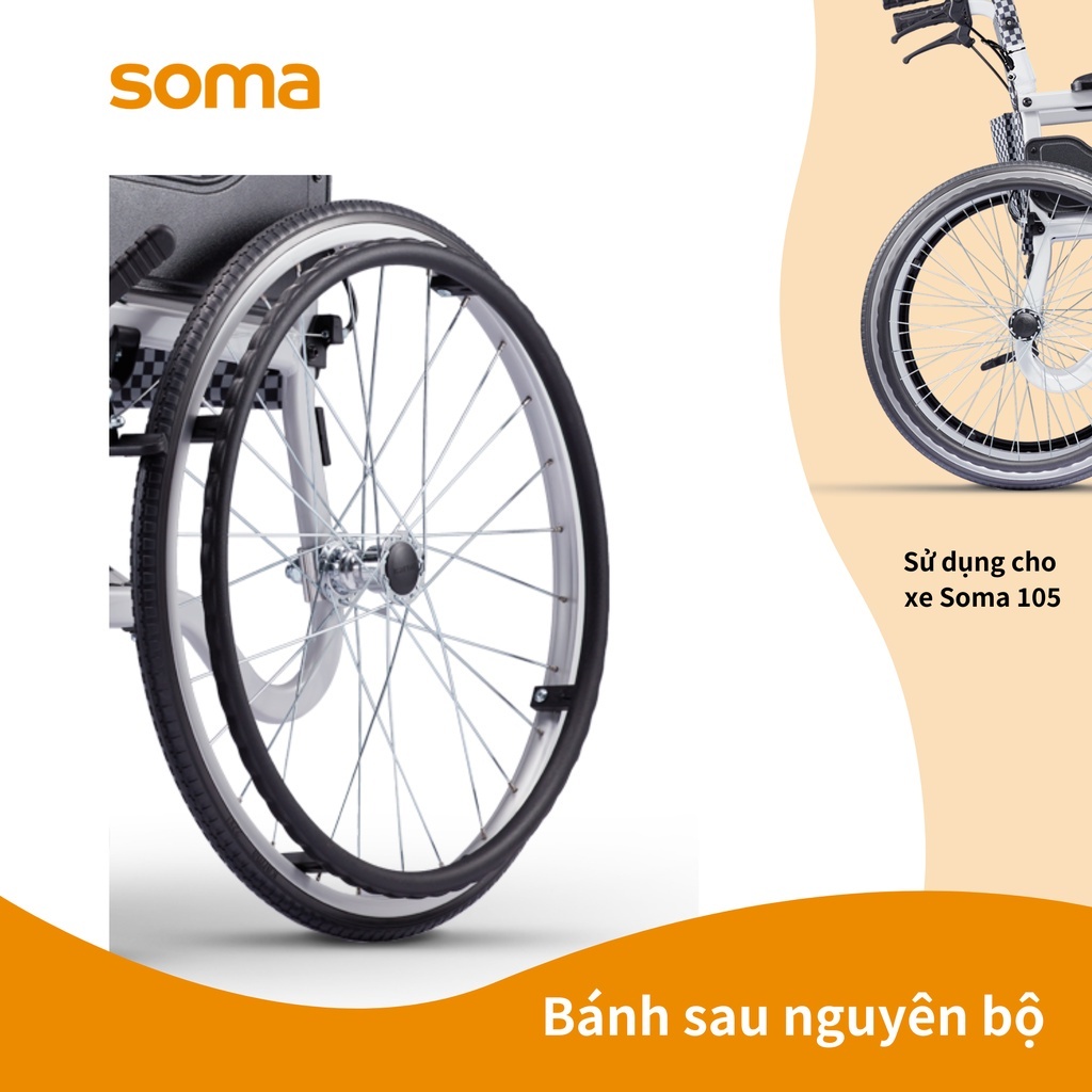 Phụ Kiện Xe Lăn KARMA Trọn Bộ Bánh Sau Sử Dụng Cho Xe Lăn SOMA/AGILE