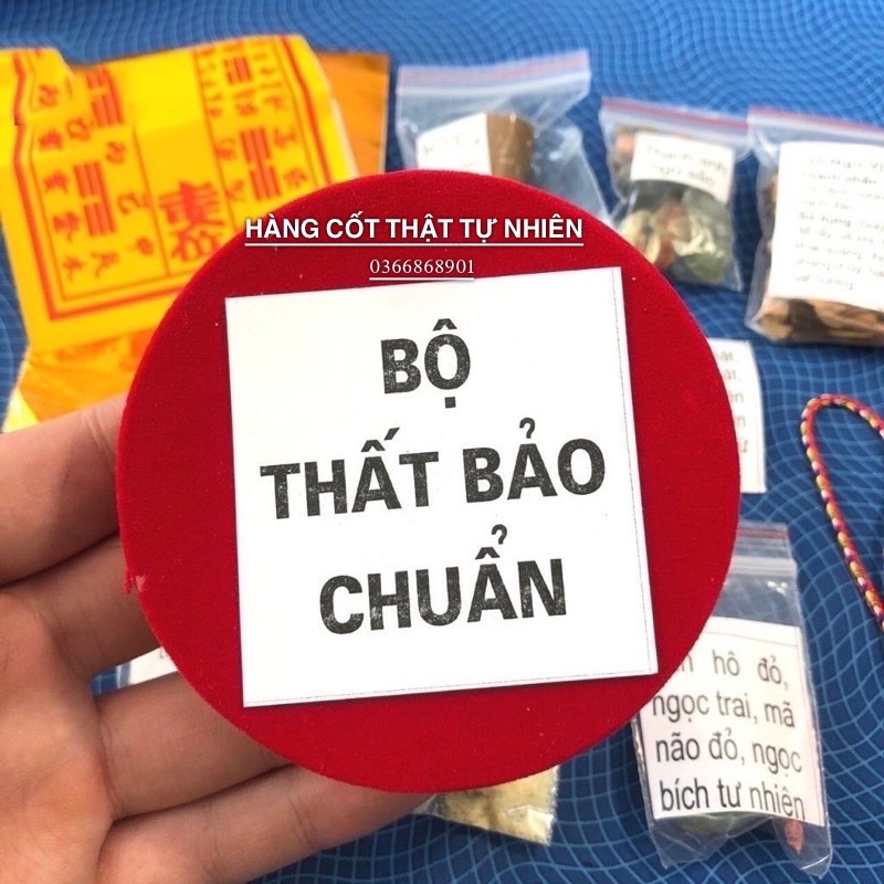 Bộ cốt thất bảo chuẩn, cốt bát nhang - Kèm Gỗ Ngũ Vị và Gạo Vàng, Nụ Trầm