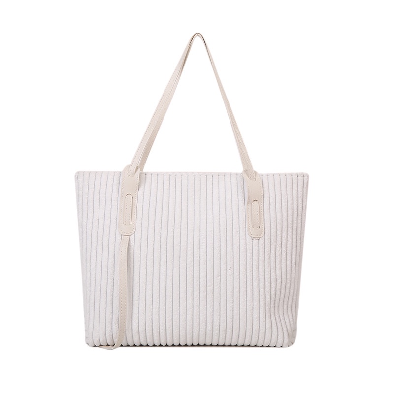 Túi Xách Tote Vải Nhung Kẻ Kích Cỡ Lớn Thời Trang 2023 Dành Cho Học Sinh