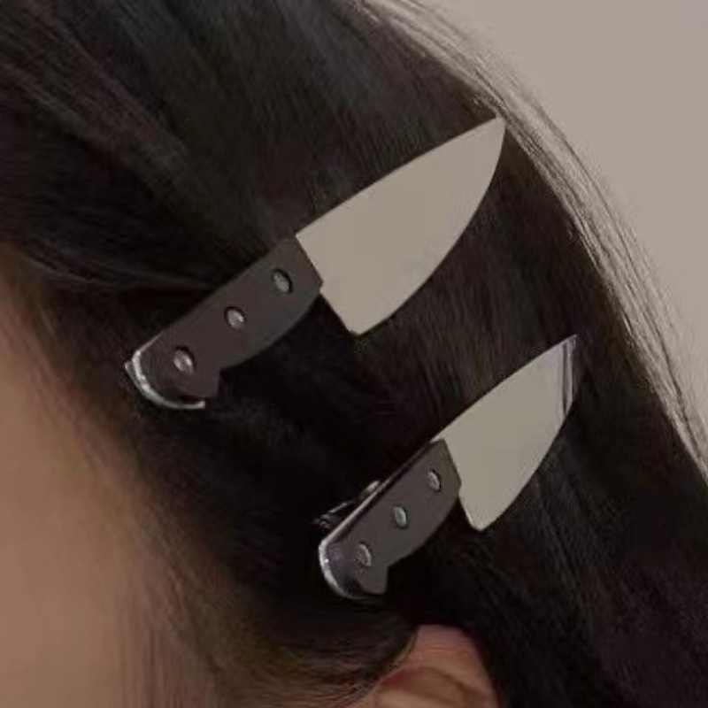Simulation Dagger Knife Spoof Hairpin Fashion New Dark Sweet Cool Fun Hairpin Hot Girl Photo Personality Side Clip Hair Accessories Women