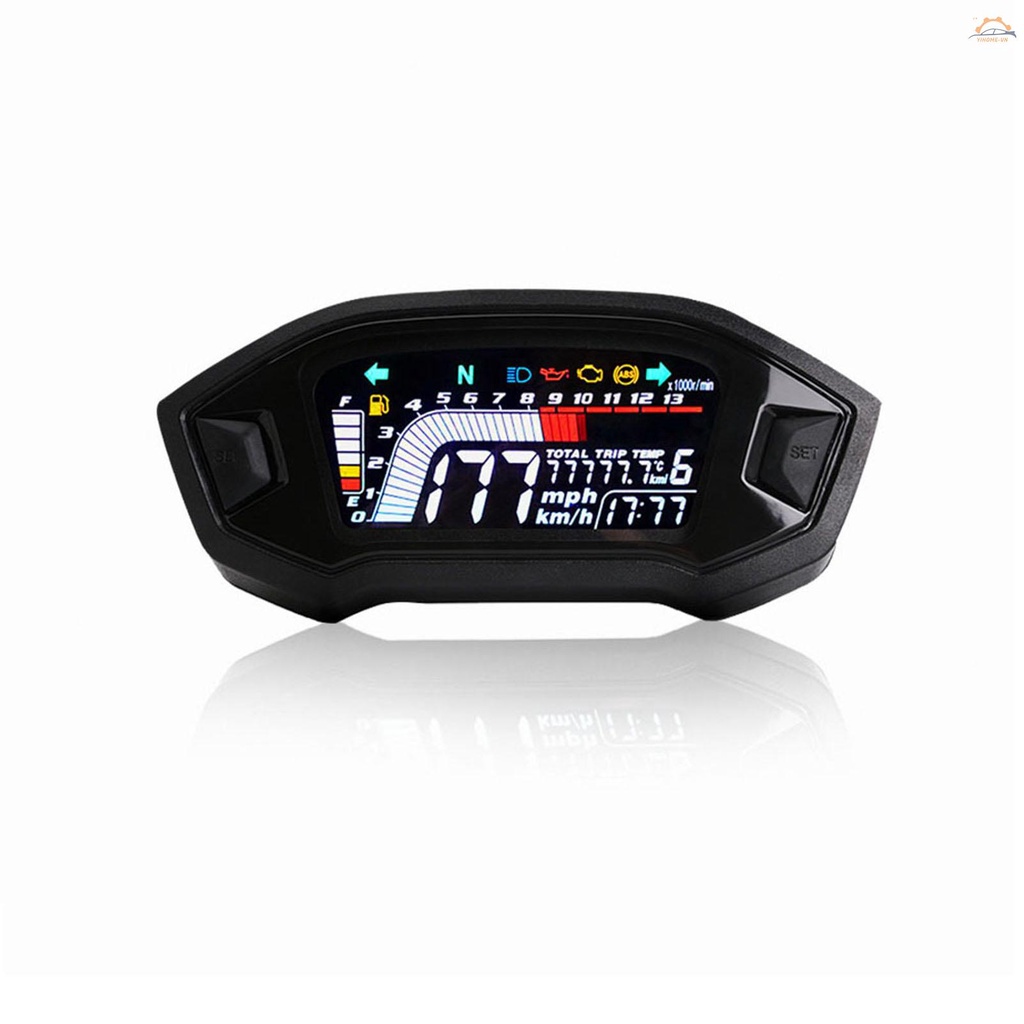 Đồng Hồ Đo Tốc Độ Nhiên Liệu Màn Hình LCD Kỹ Thuật Số Cho Xe Máy 1 / 2 / 4 Xi Lanh