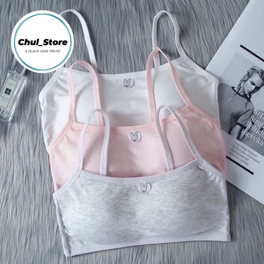￼ Áó 2 Dây, Áo Bra Học Sinh 💖Freeship 50k 💖 Bra Áo Học Sinh Gân Tăm Loại Đẹp