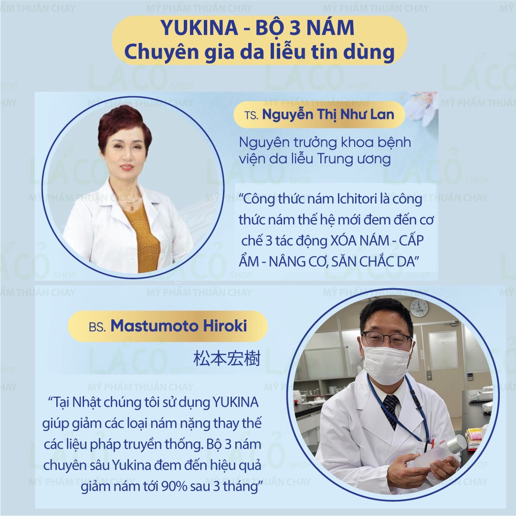 Bộ Kem Dược Mỹ Phẩm Yukina Medicated Skincare Nhật Bản Xóa Nám, Tàn Nhang, Da Trắng Sáng, Cấp Ẩm Sâu, Chống Lão Hóa Da