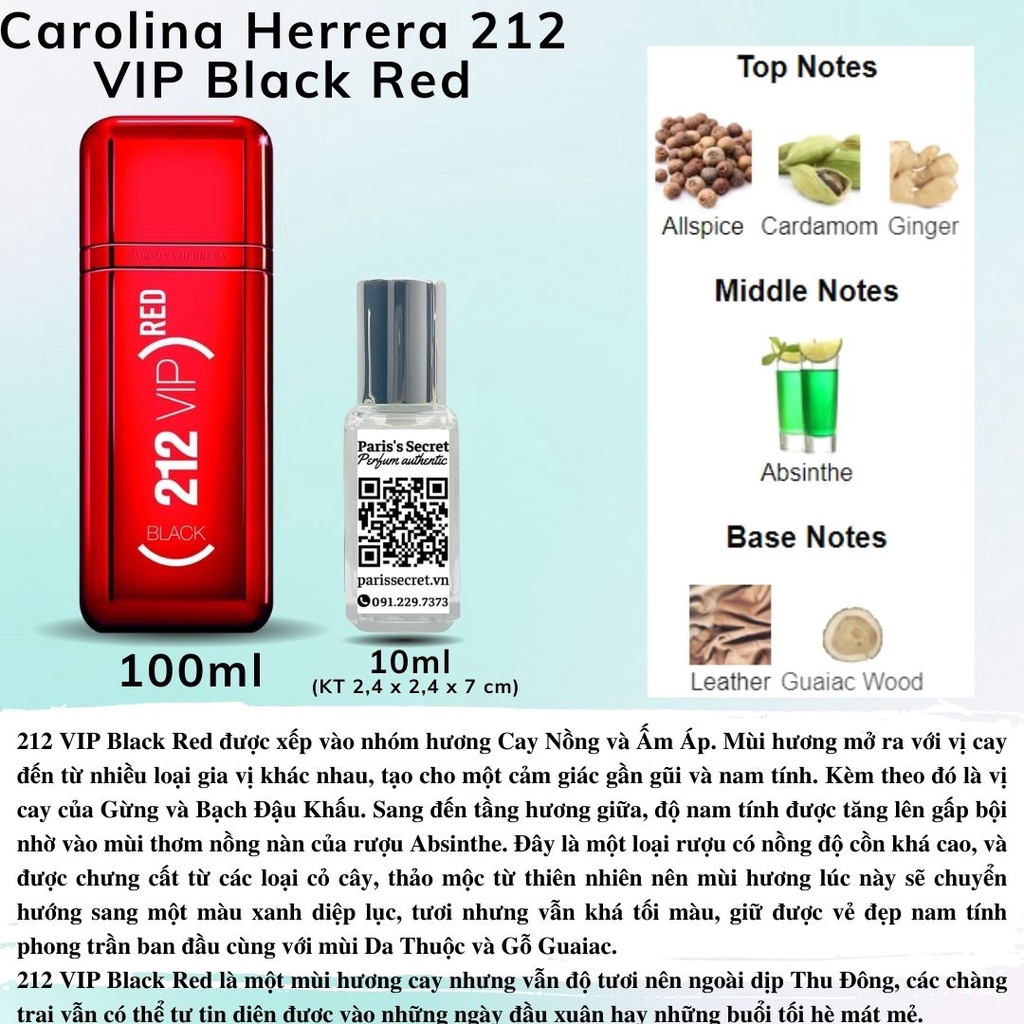 Nước hoa Nam Carolina Herrera 212 VIP Black Red Limited Edition