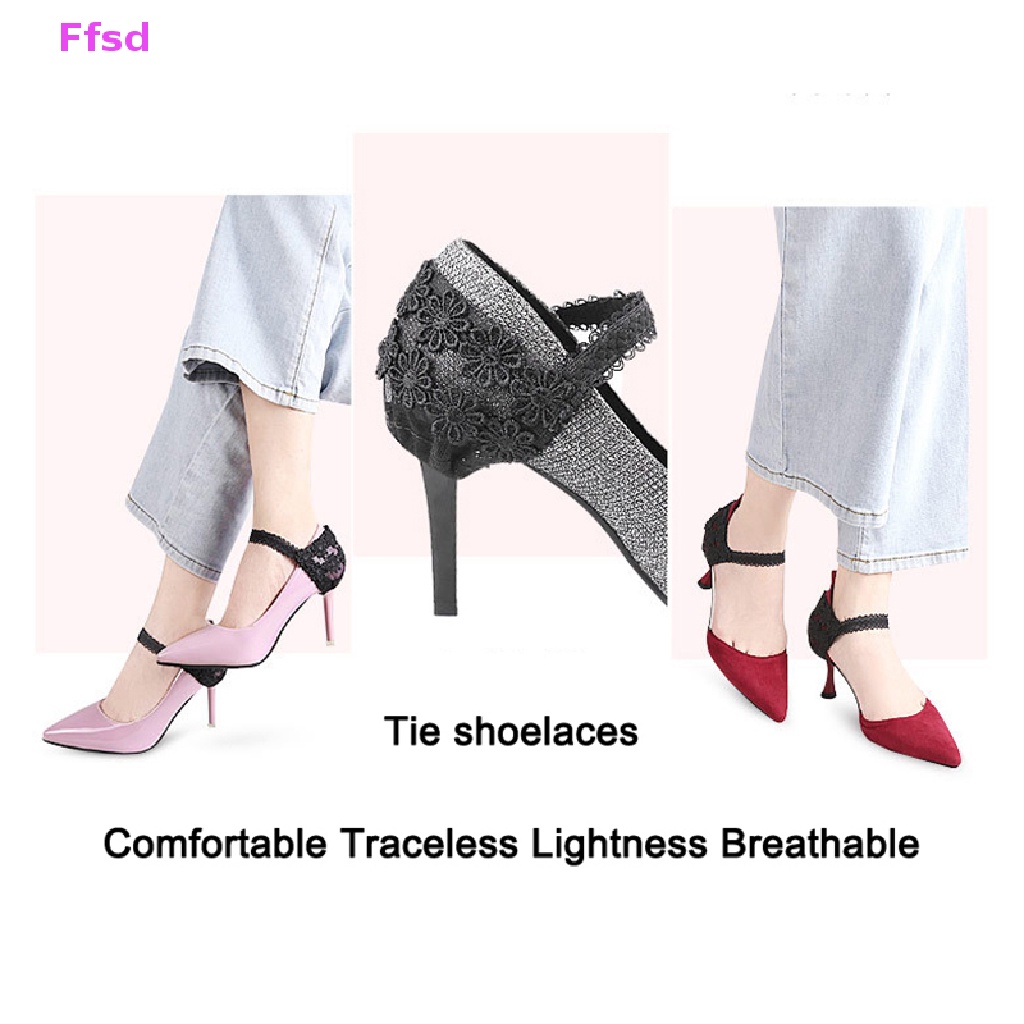 {Ffsd} Dây Buộc Giày Cao Gót Co Giãn Chống Rơi Phối Ren Phù Hiệu Bán Chạy