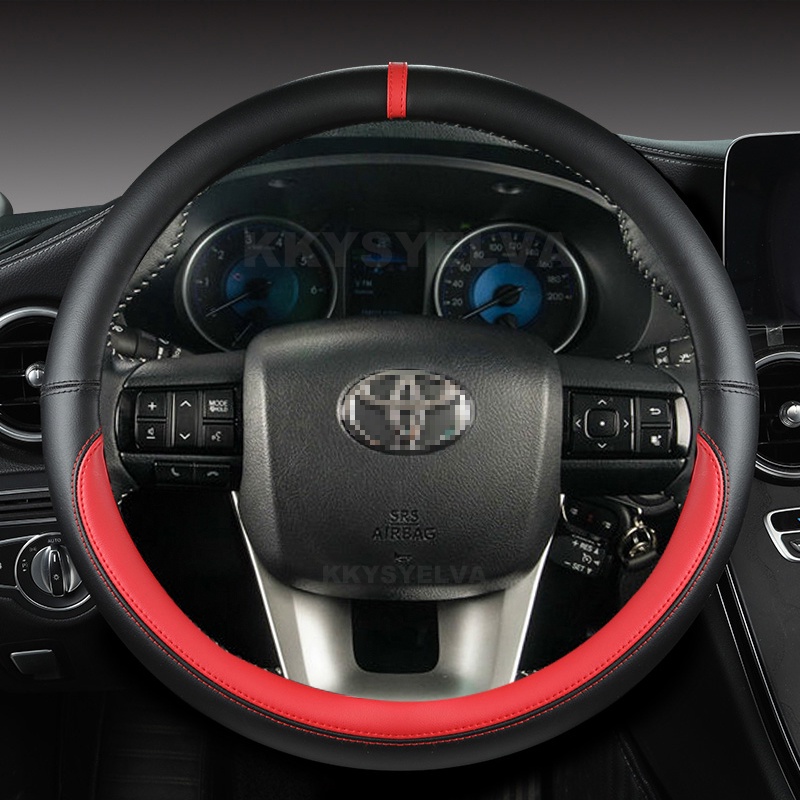 Bọc Vô Lăng Bằng Da Sợi Nhỏ Cho Xe Hơi Toyota Fortuner 2016-2019 2021 Hilux 2015-2019 2020 2022