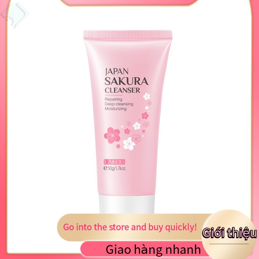 Sữa Rửa Mặt LAIKOU Hoa Anh Đào 50g Làm Sạch Sâu Dưỡng Ẩm Làm Trắng Da