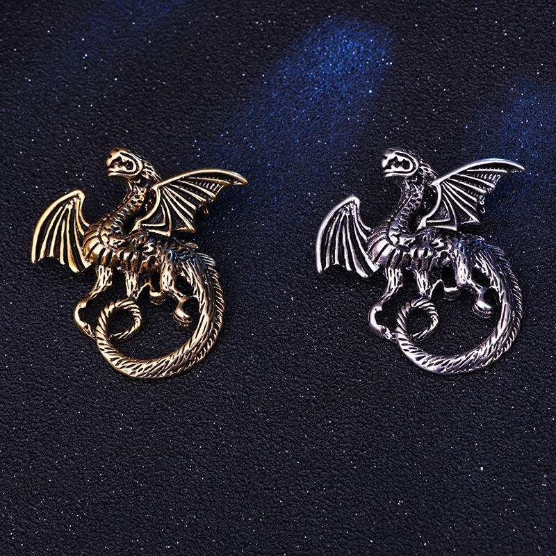Ghim cài áo EFAN thiết kế khủng long có cánh bay phong cách retro thời trang dành cho nam