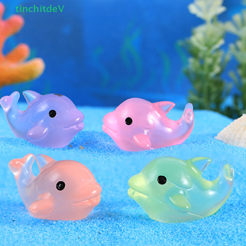 [TinchitdeV] Tượng Cá Heo Nhỏ Bằng Nhựa Phát Quang Dễ Thương Trang Trí Tiểu Cảnh / Sân Vườn DIY