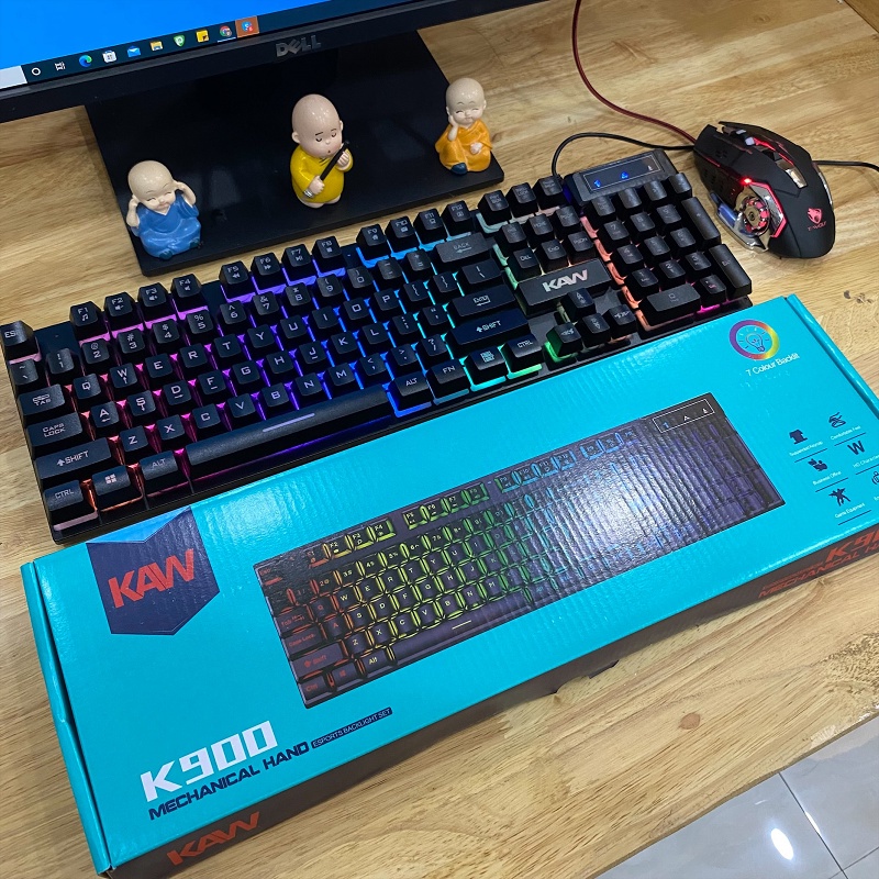 Bàn phím máy tính KAW K900 chơi game có đèn LED hàng chính hãng bảo hành 12 tháng